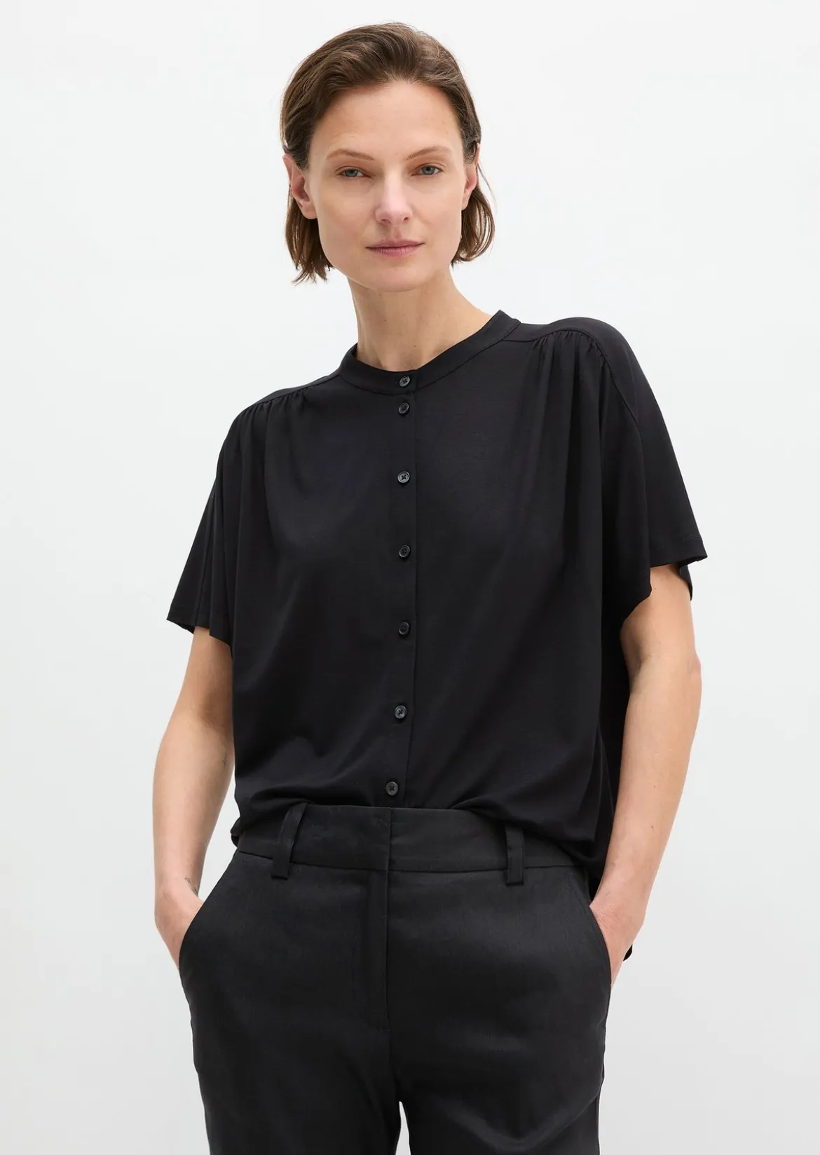 Jerseybluse regular aus LENZING™ ECOVERO™