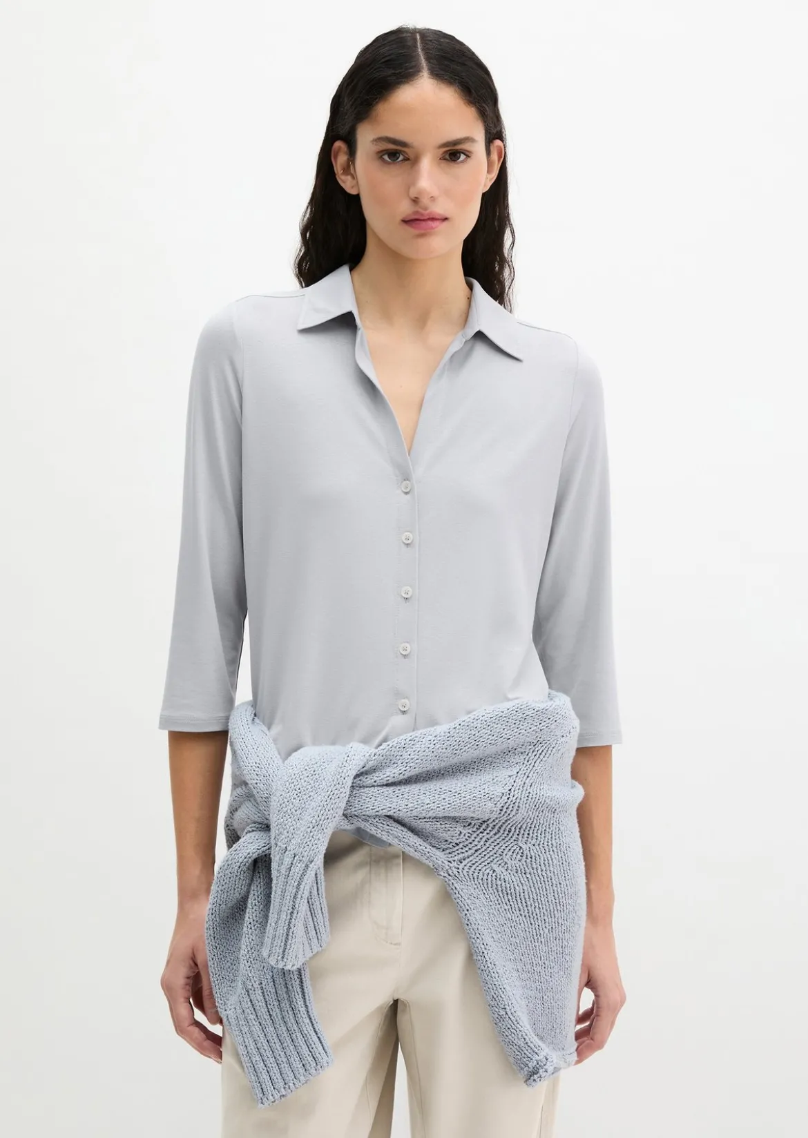 Jersey-Bluse regular aus LENZING™ ECOVERO™