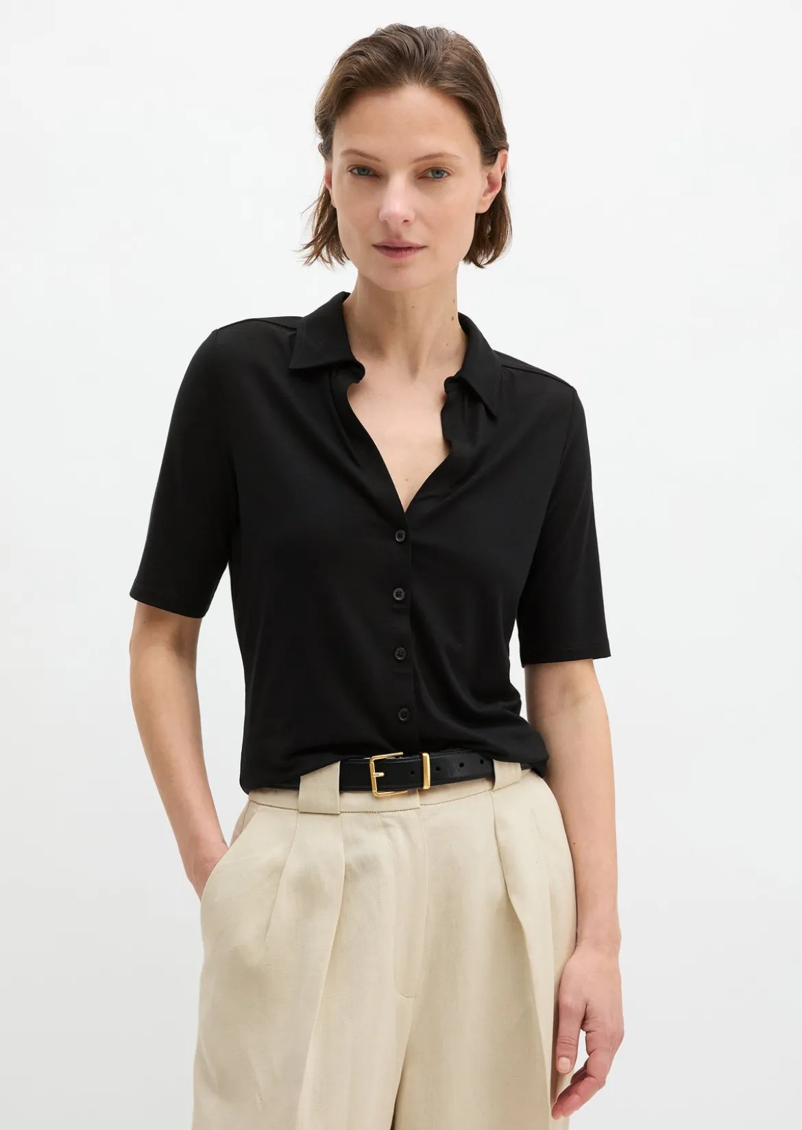 Jerseybluse regular aus LENZING™ ECOVERO™
