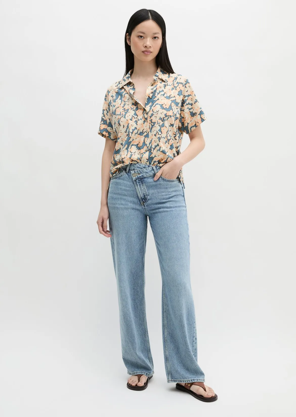Jerseybluse regular aus leichtem Single Jersey