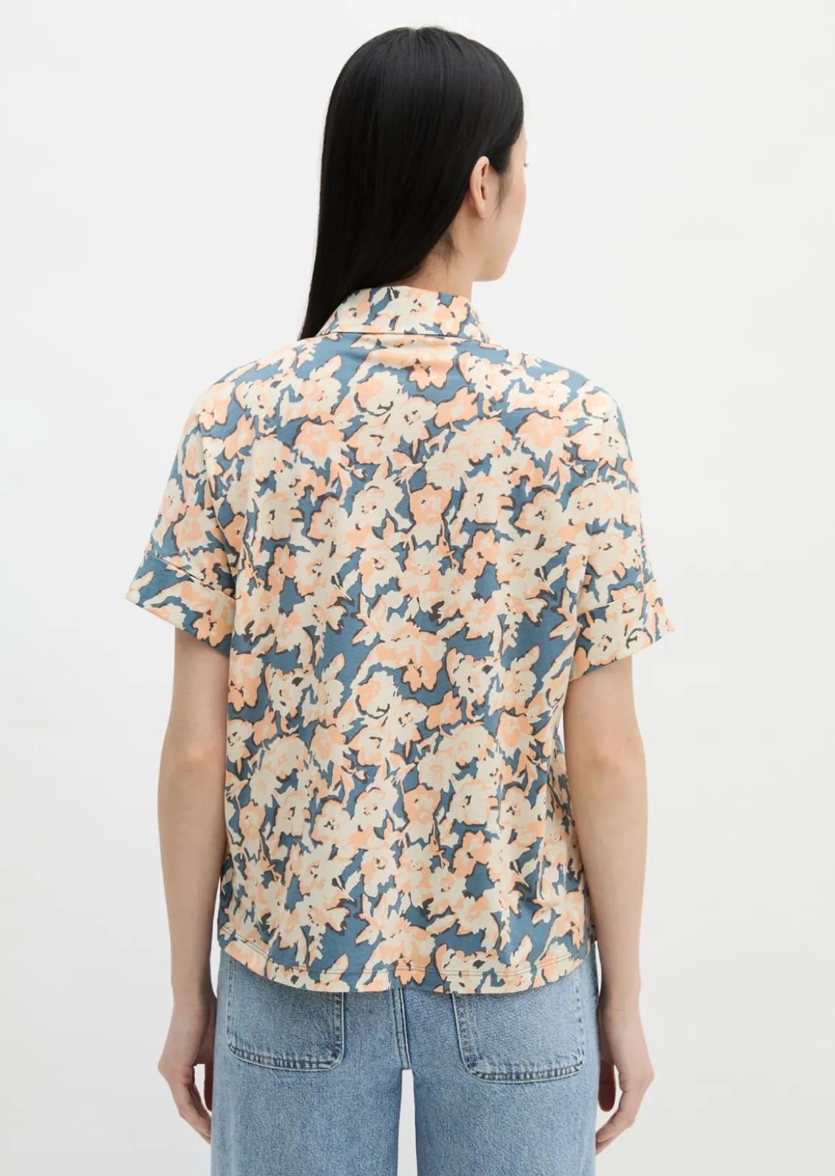 Jerseybluse regular aus leichtem Single Jersey