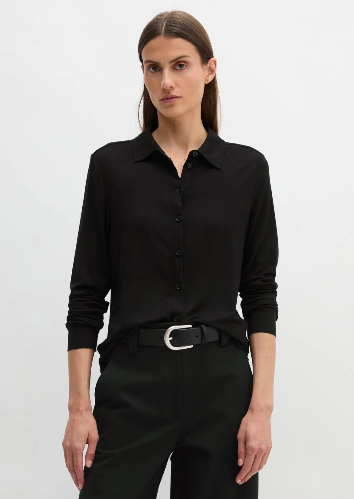Jersey-Bluse regular aus LENZING™ ECOVERO™