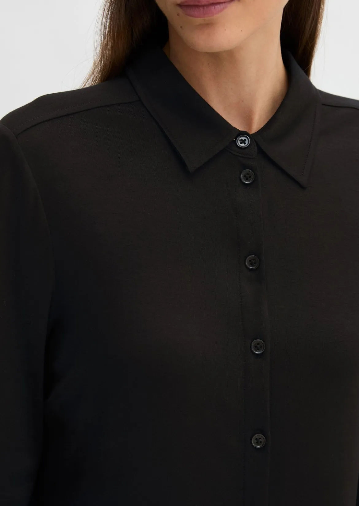 Jersey-Bluse regular aus LENZING™ ECOVERO™