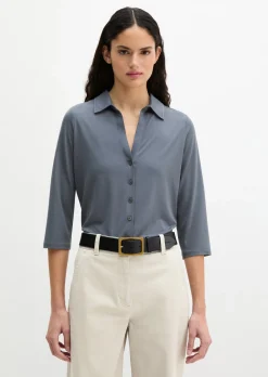 Jersey-Bluse regular aus LENZING™ ECOVERO™