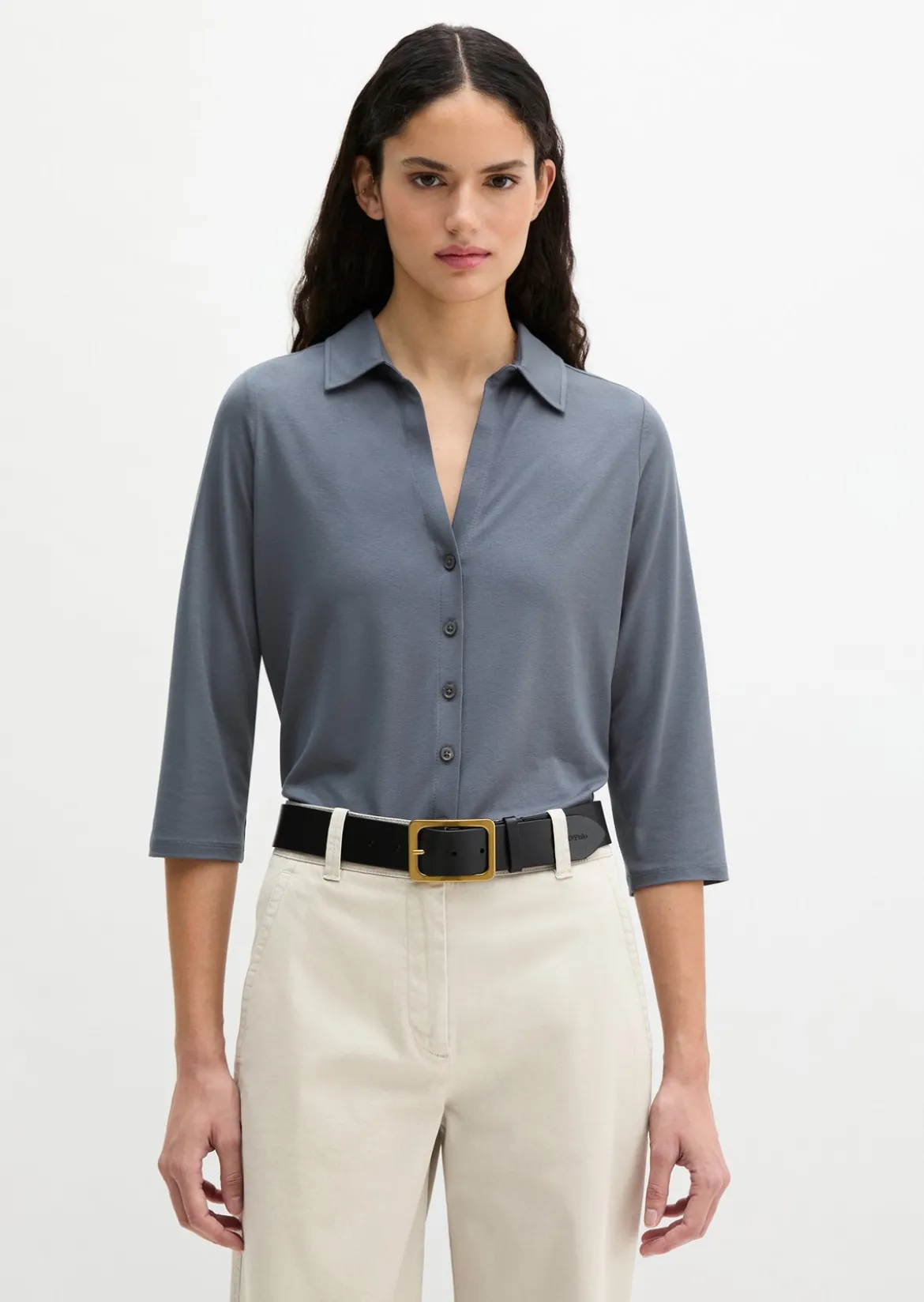 Jersey-Bluse regular aus LENZING™ ECOVERO™