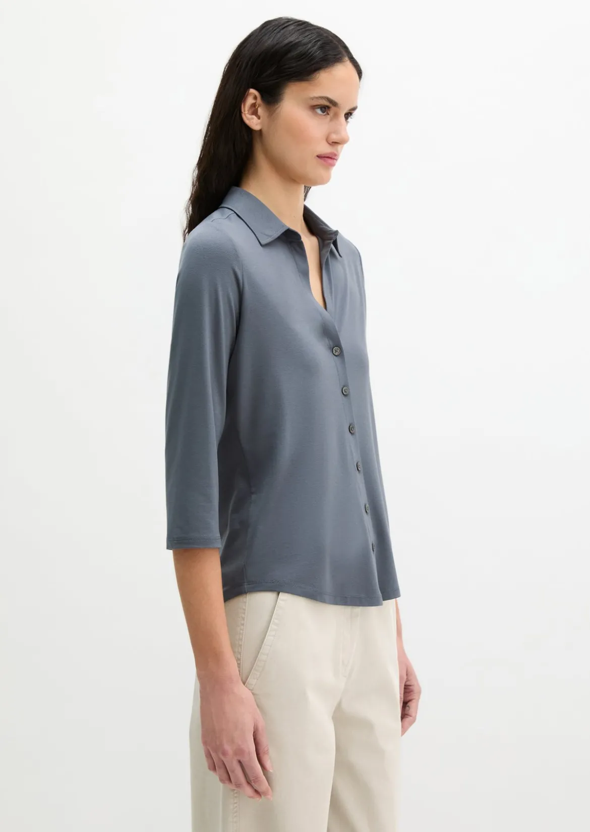Jersey-Bluse regular aus LENZING™ ECOVERO™