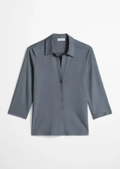 Jersey-Bluse regular aus LENZING™ ECOVERO™