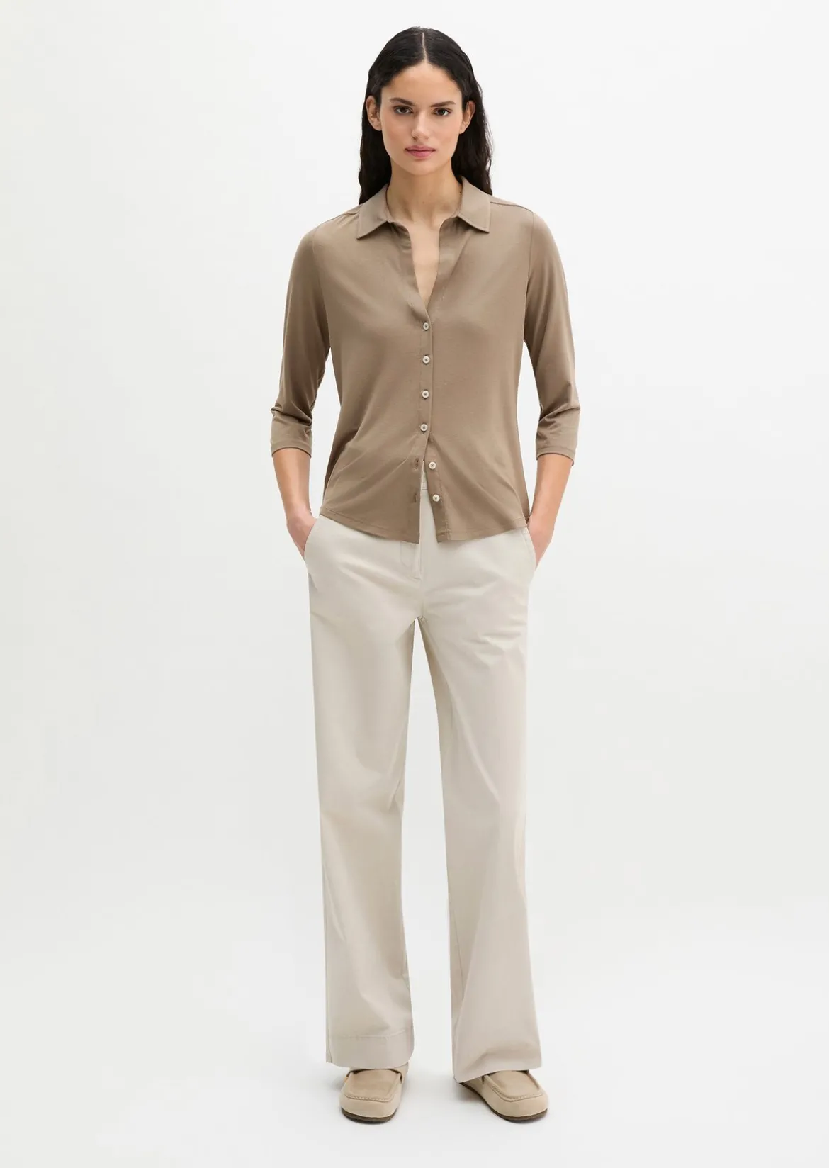 Jersey-Bluse regular aus LENZING™ ECOVERO™