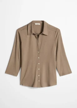 Jersey-Bluse regular aus LENZING™ ECOVERO™
