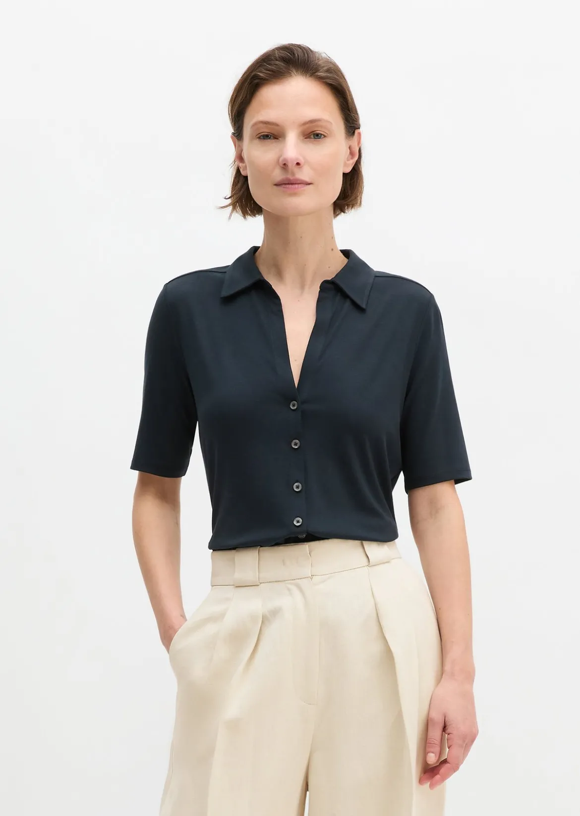 Jerseybluse regular aus LENZING™ ECOVERO™