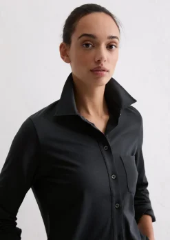 Jerseybluse regular aus Organic-Cotton-Stretch