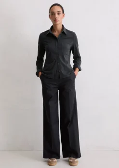 Jerseybluse regular aus Organic-Cotton-Stretch