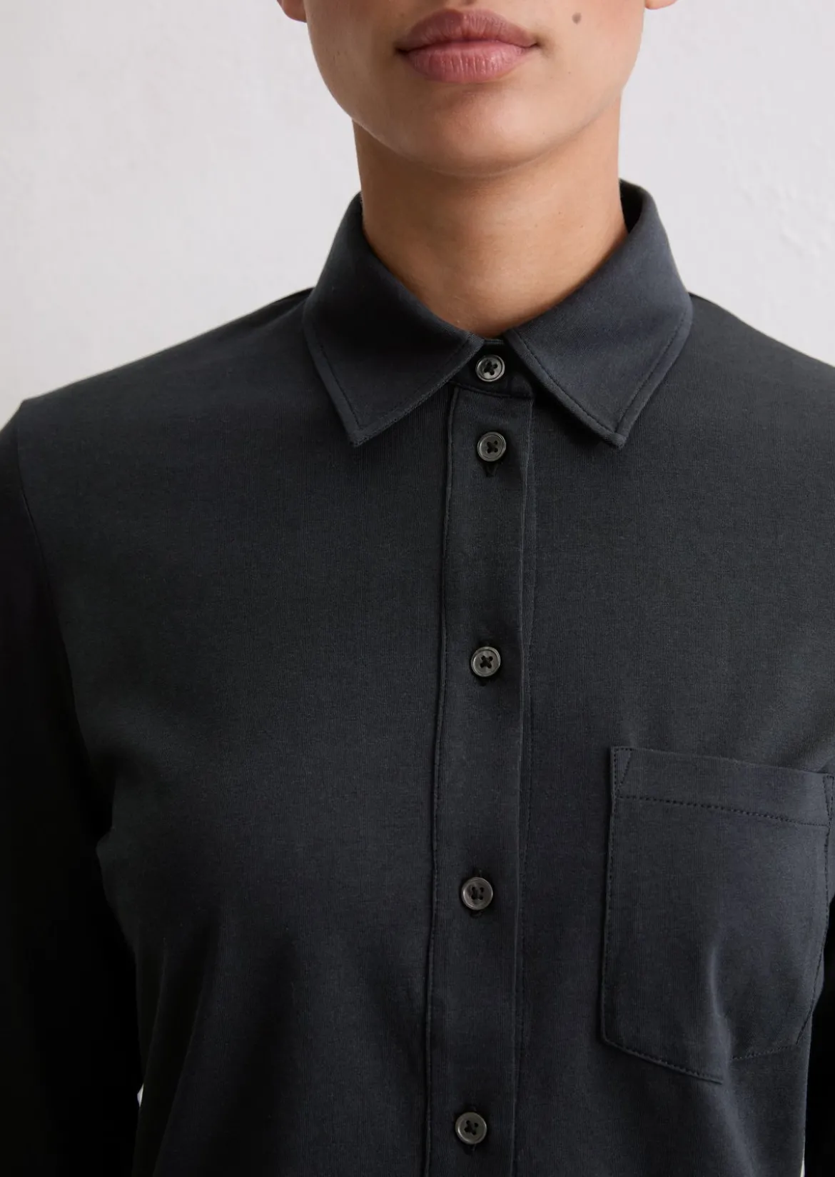 Jerseybluse regular aus Organic-Cotton-Stretch