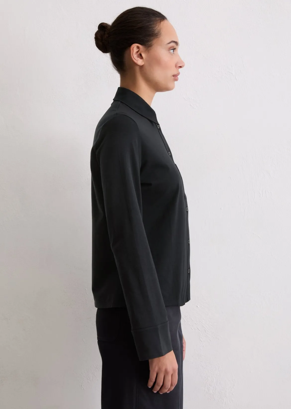 Jerseybluse regular aus Organic-Cotton-Stretch