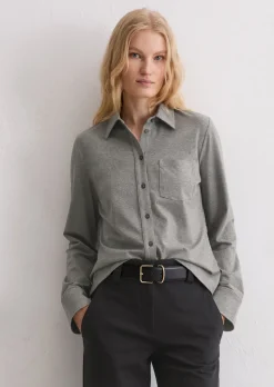 Jerseybluse regular aus Organic-Cotton-Stretch