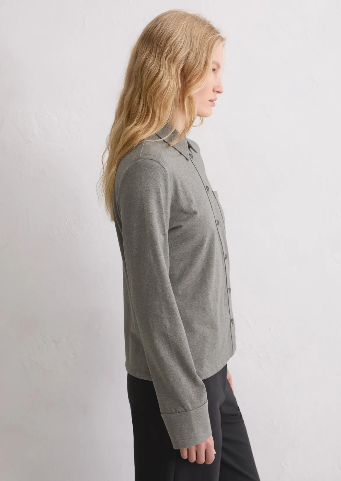 Jerseybluse regular aus Organic-Cotton-Stretch