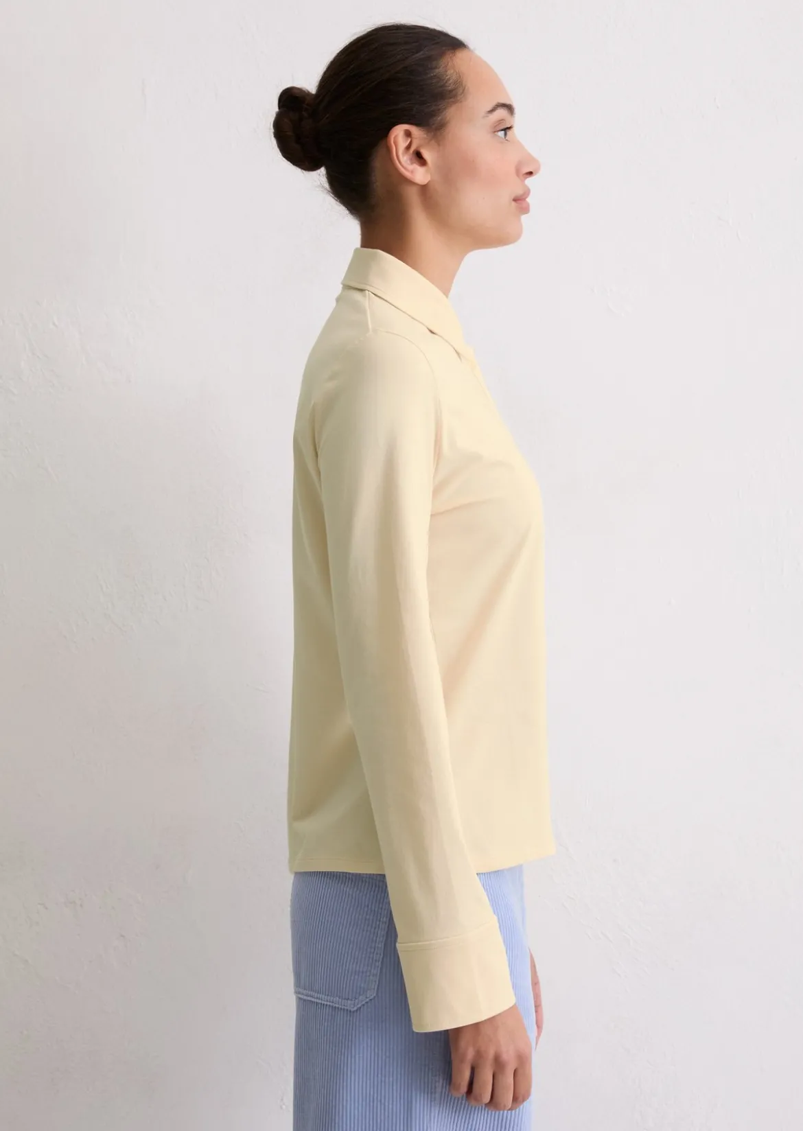 Jerseybluse regular aus Organic-Cotton-Stretch