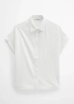 Jerseybluse wide aus Material-Mix