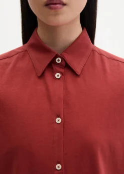 Jerseybluse wide aus Material-Mix