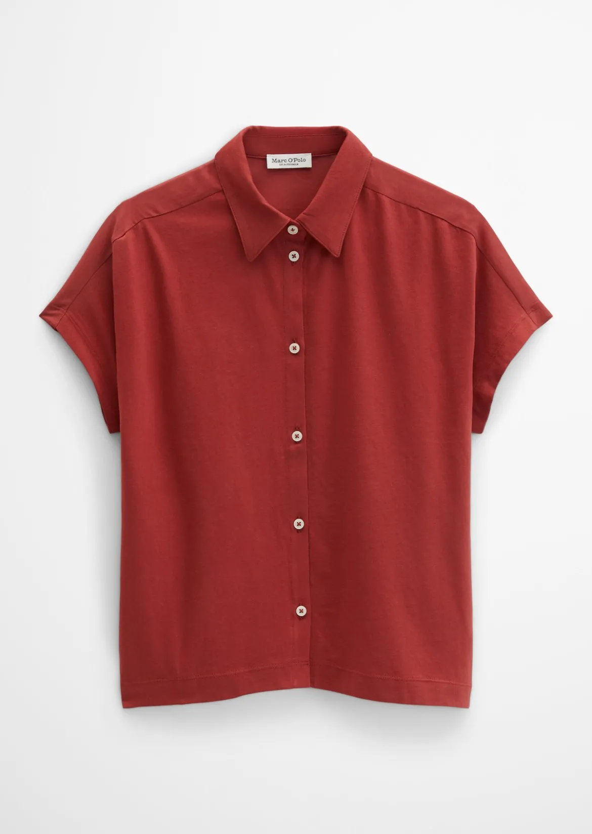 Jerseybluse wide aus Material-Mix
