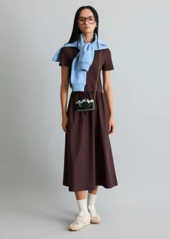 Jerseykleid flared mit Baumwoll-Popelinerock