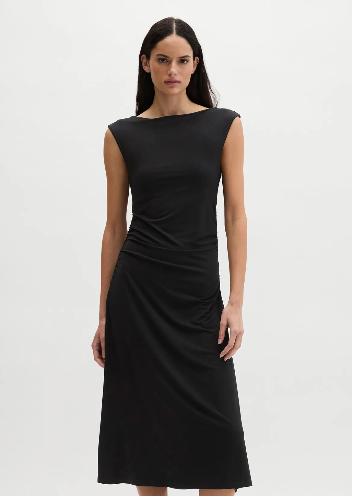 Jerseykleid slim mit geraffter Seitenpartie