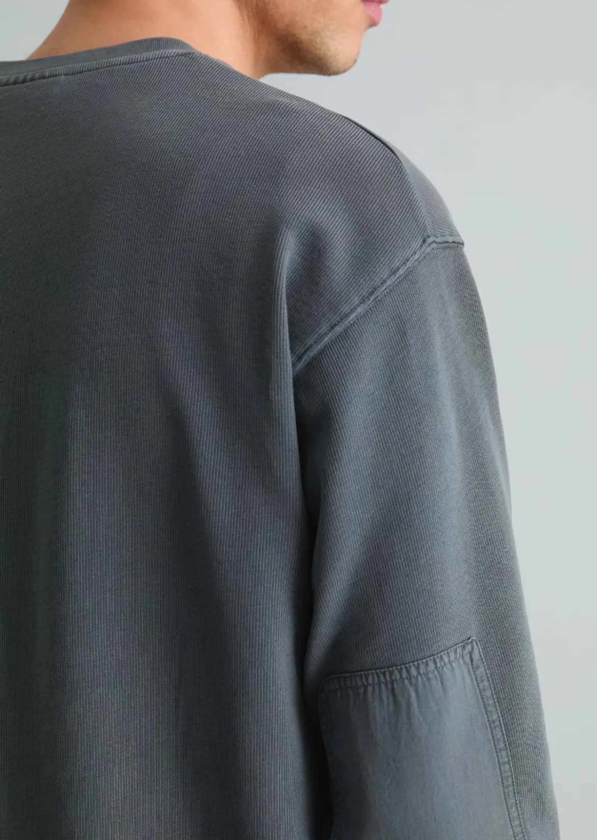 Jersey-Longsleeve relaxed mit kontrastierenden Web-Details
