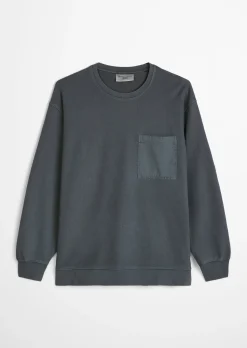 Jersey-Longsleeve relaxed mit kontrastierenden Web-Details