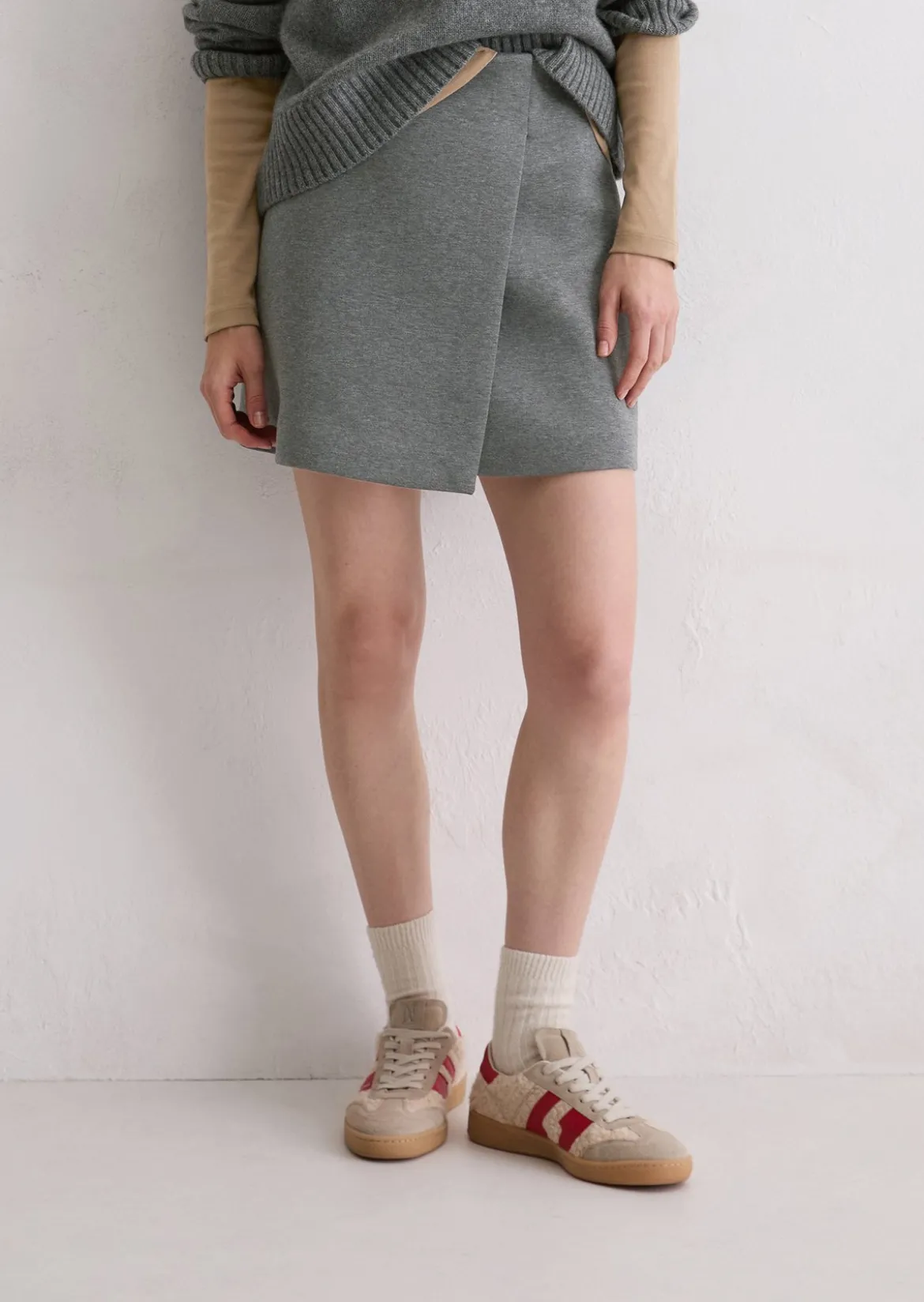 Jersey-Minirock regular aus Bio-Baumwolle-Mix