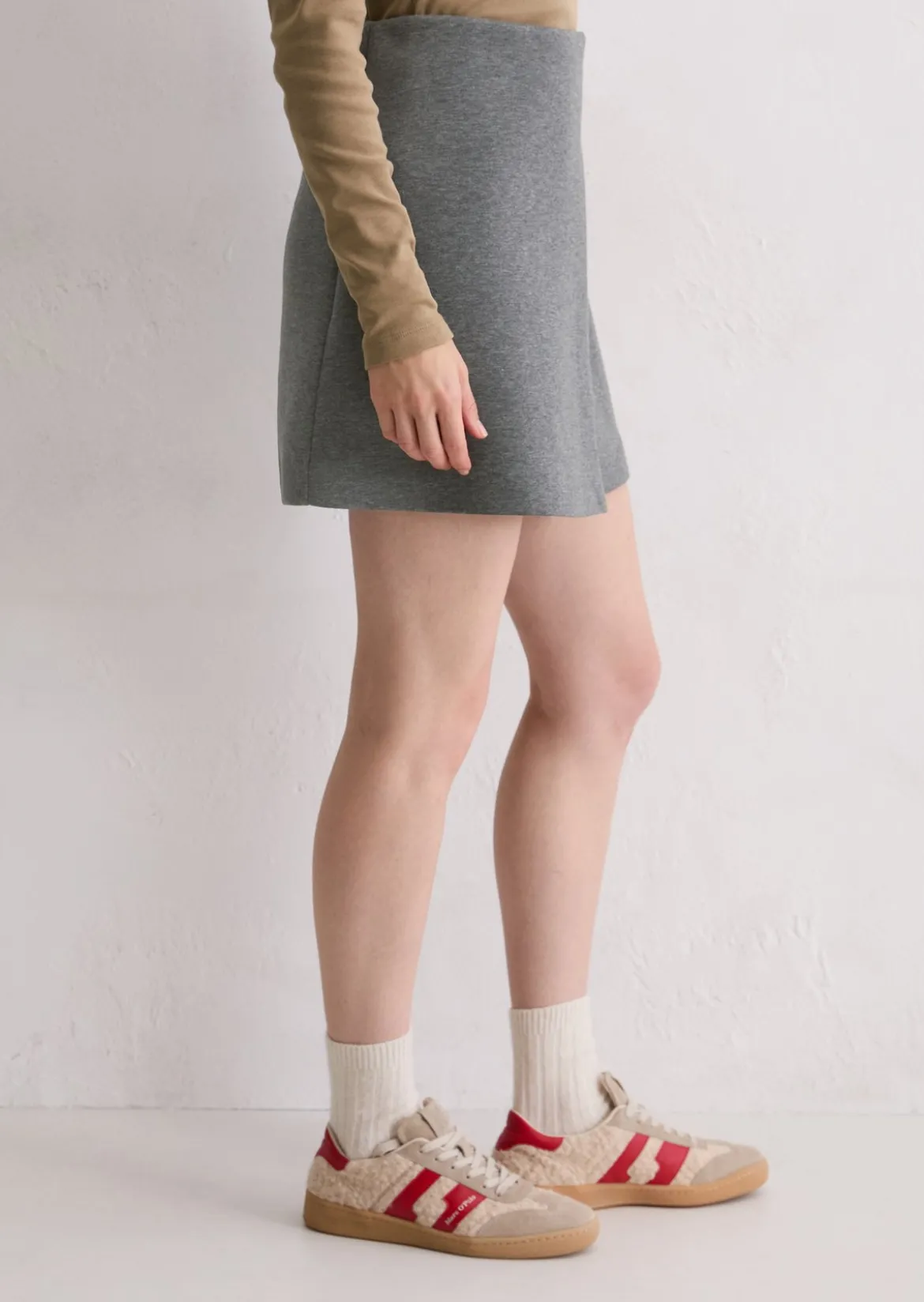 Jersey-Minirock regular aus Bio-Baumwolle-Mix