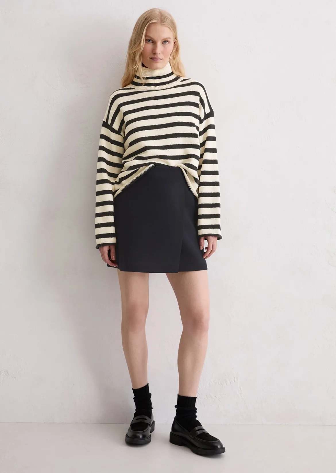 Jersey-Minirock regular aus Bio-Baumwolle-Mix