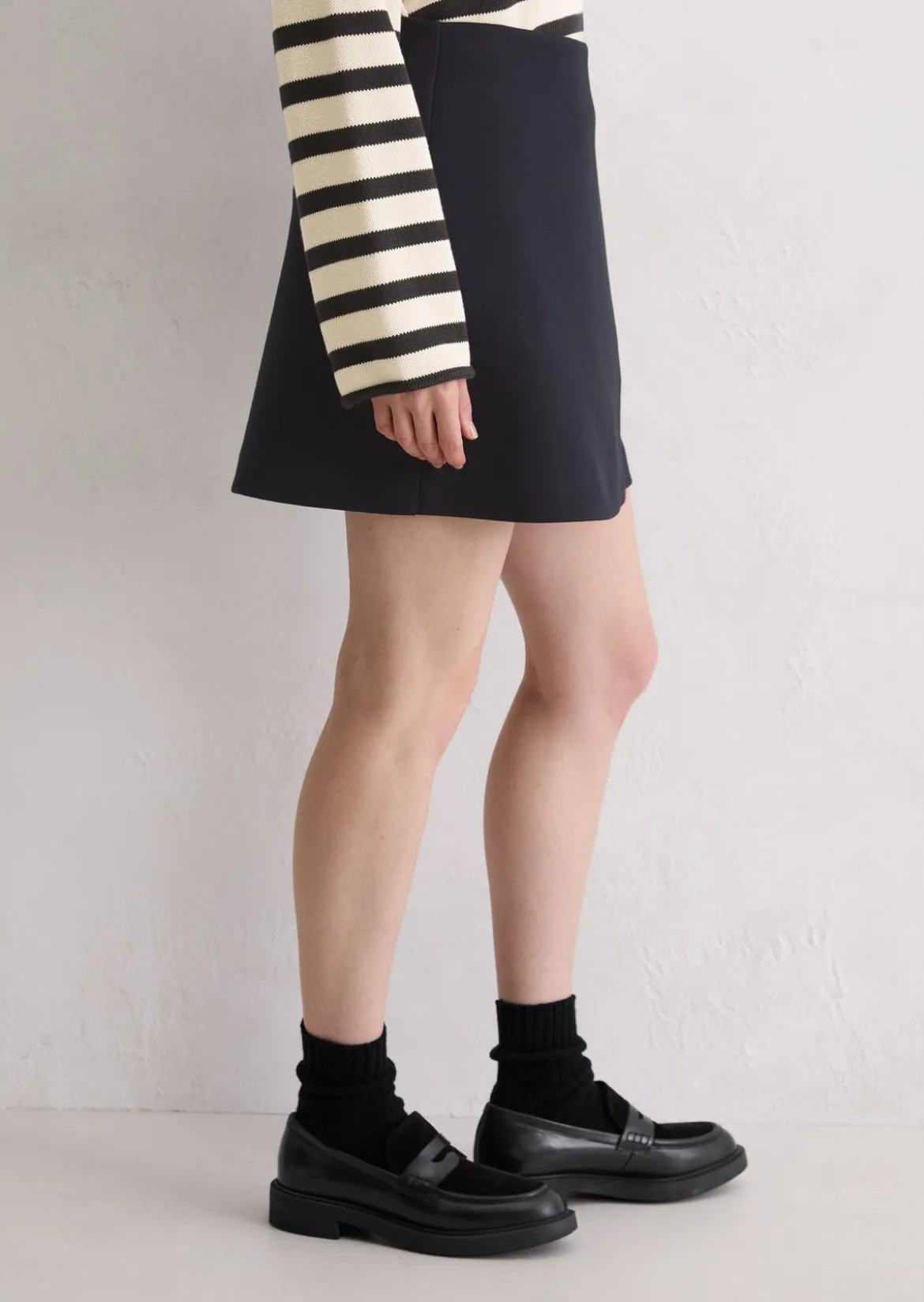 Jersey-Minirock regular aus Bio-Baumwolle-Mix
