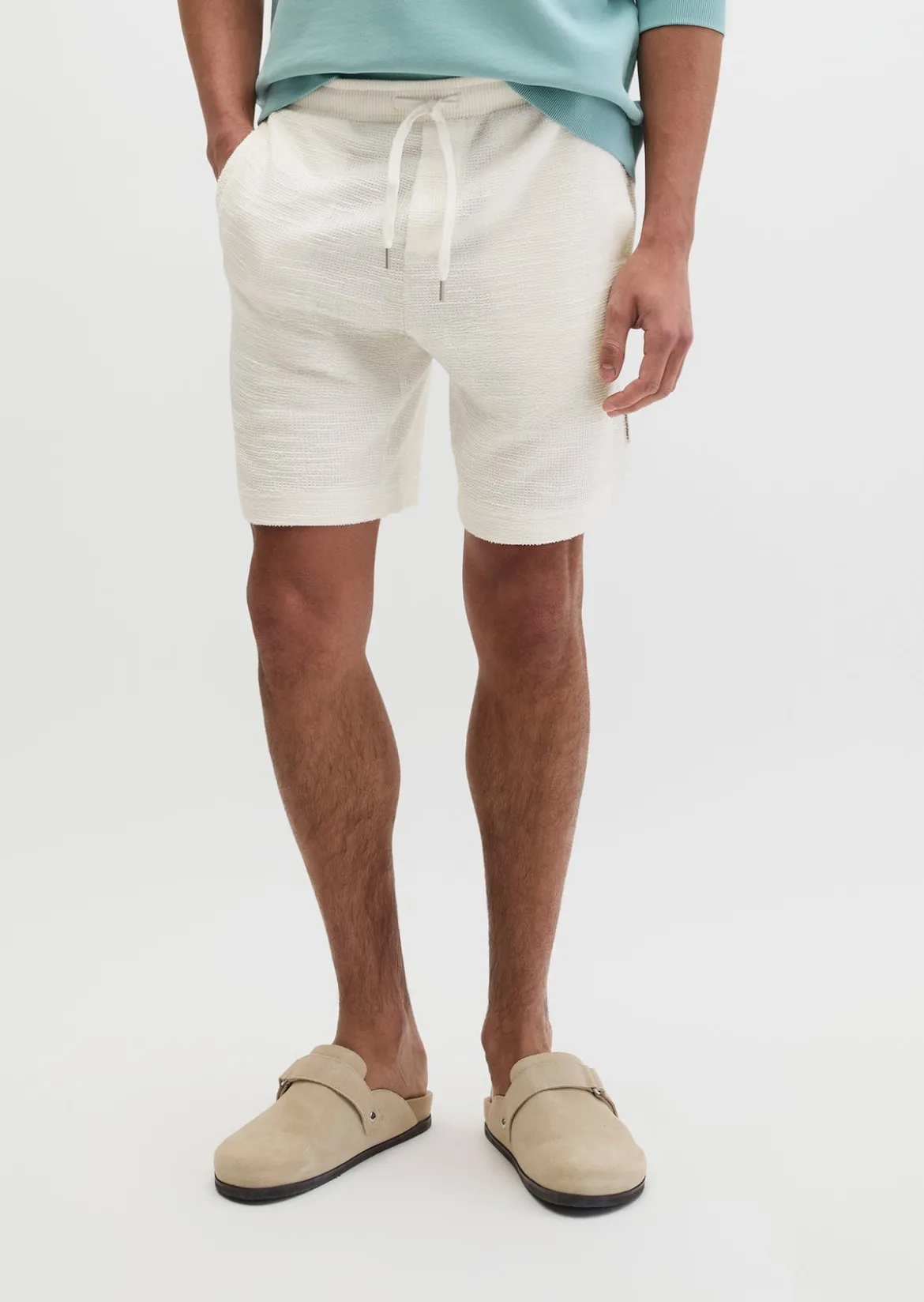 Jersey-Shorts loose aus weichem Bouclé-Jersey
