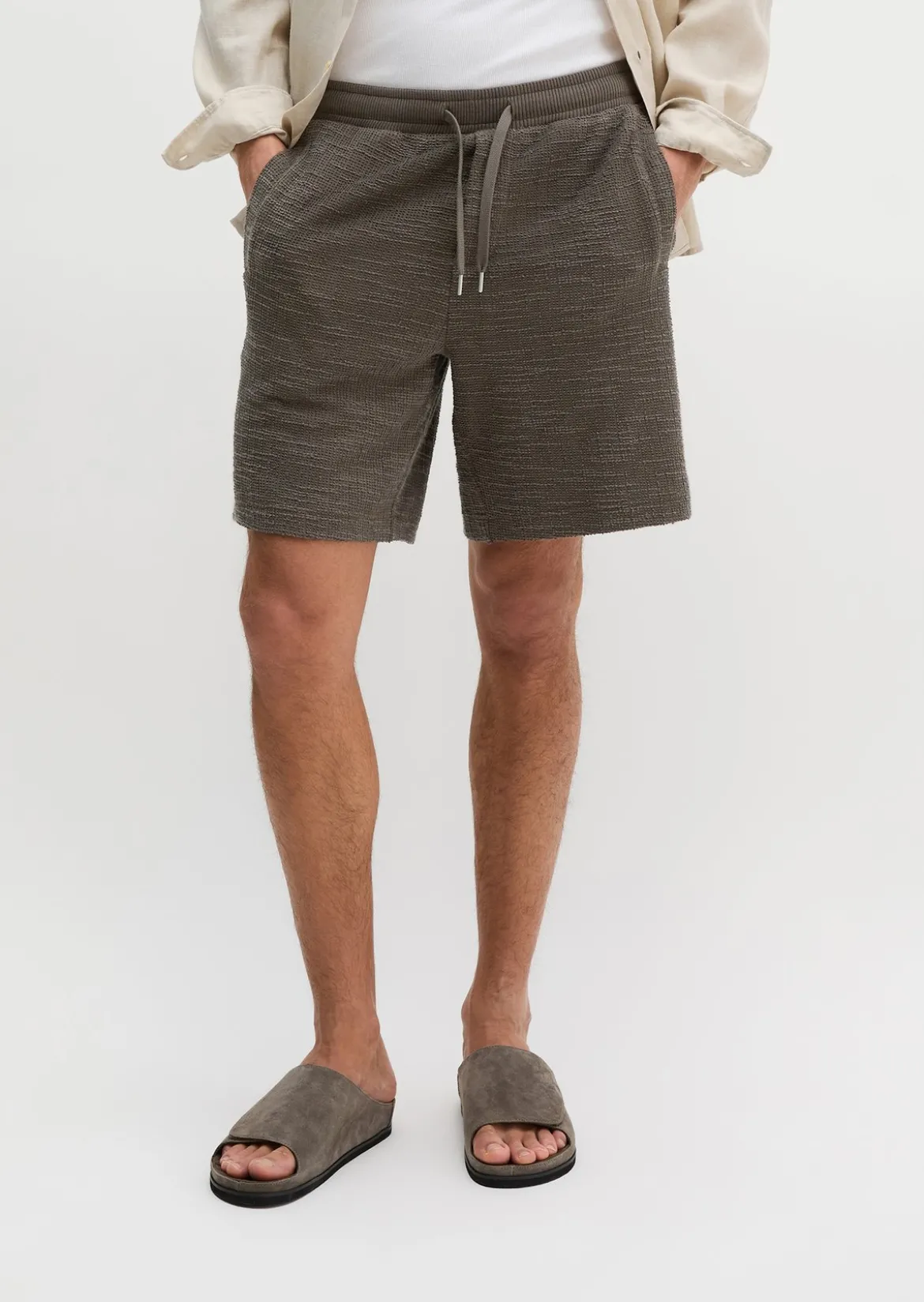 Jersey-Shorts loose aus weichem Bouclé-Jersey