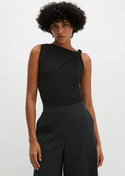 Jersey-Top slim mit gedrehtem Träger