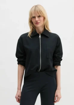 Jersey-Zip-Jacke loose aus Punto di Roma-Jersey