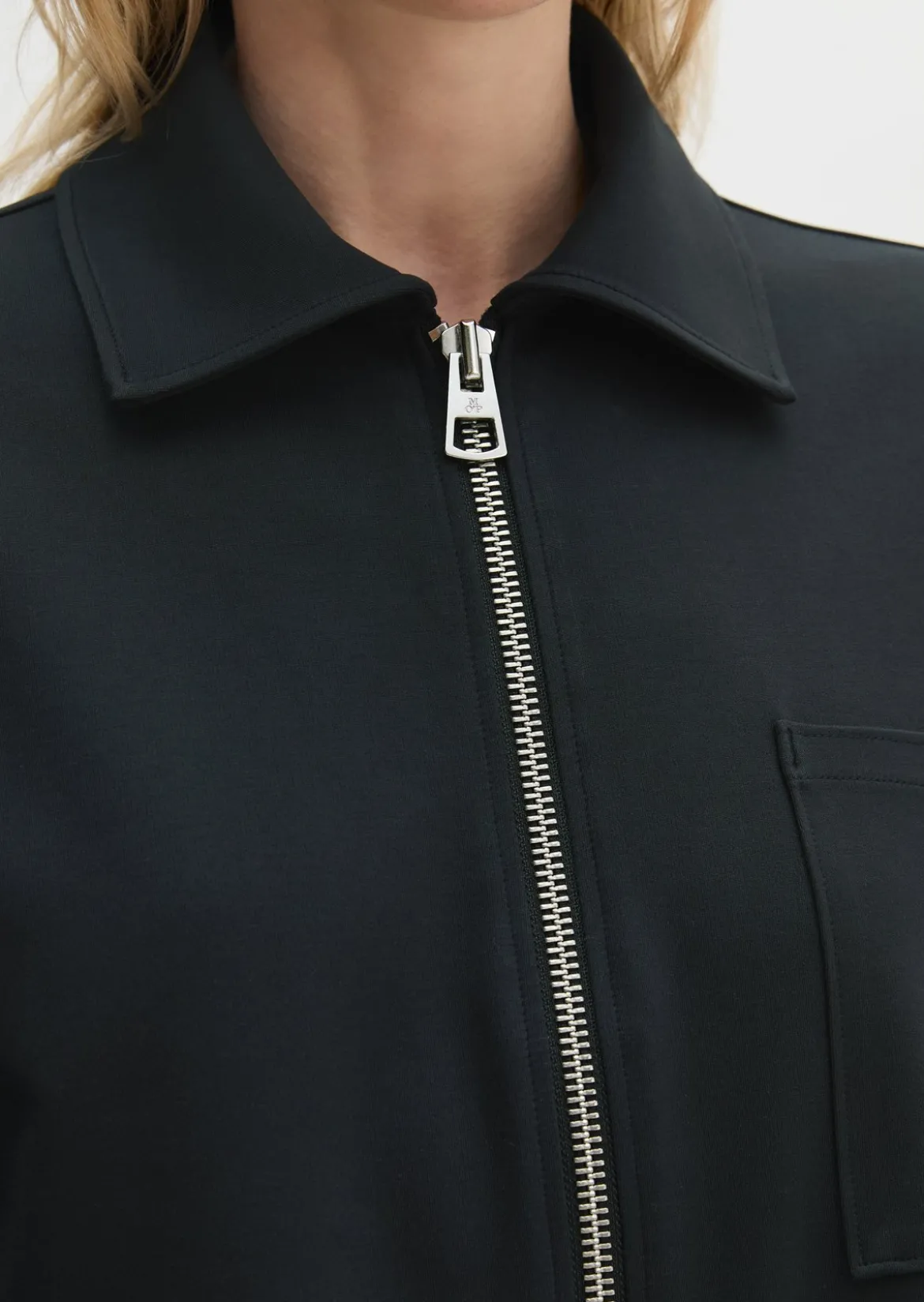 Jersey-Zip-Jacke loose aus Punto di Roma-Jersey