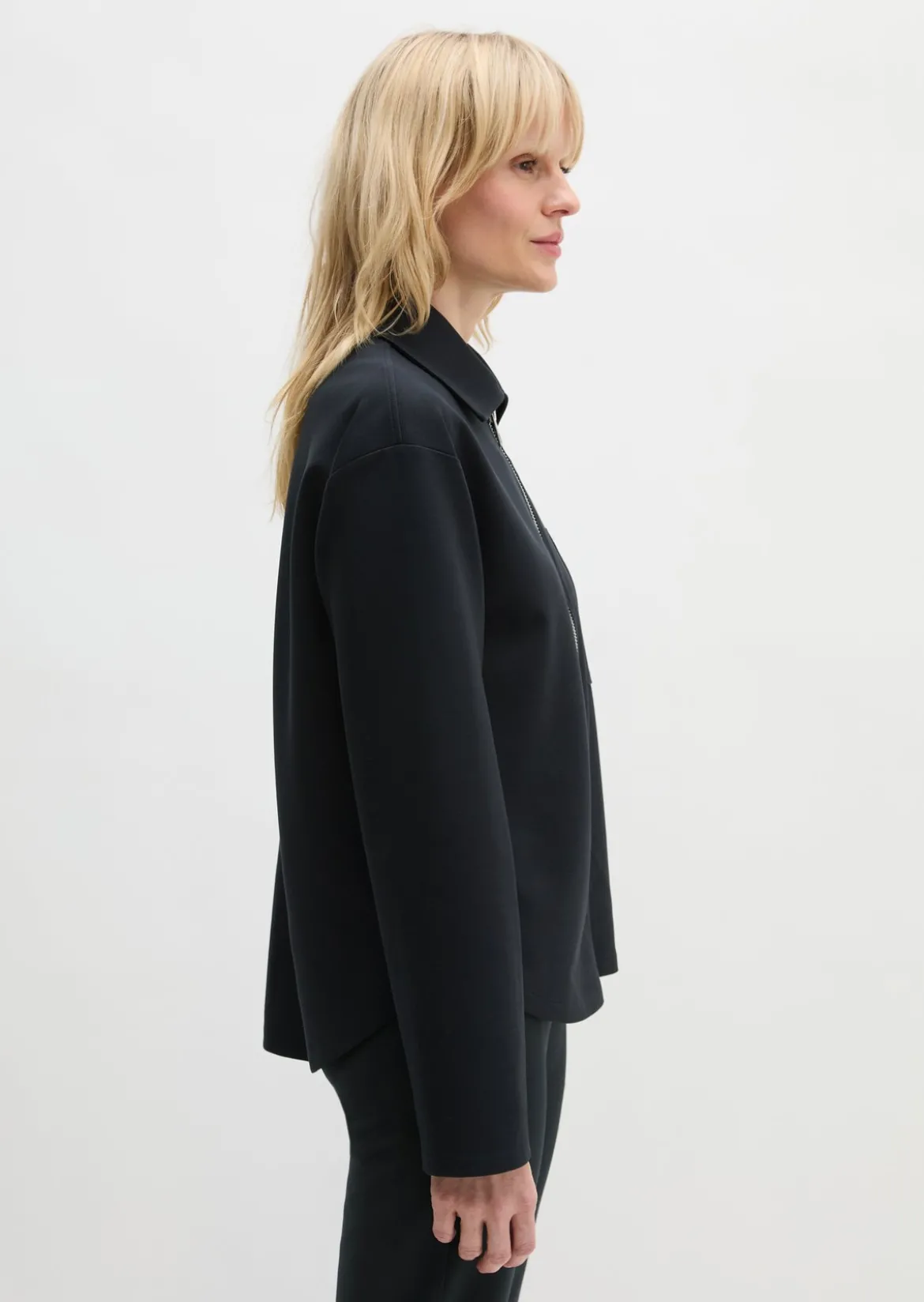 Jersey-Zip-Jacke loose aus Punto di Roma-Jersey