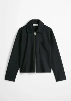 Jersey-Zip-Jacke loose aus Punto di Roma-Jersey