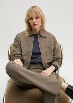Jersey-Zip-Jacke loose aus Punto di Roma-Jersey