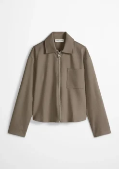 Jersey-Zip-Jacke loose aus Punto di Roma-Jersey
