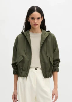 Kapuzen-Blouson regular aus Schurwolle-Stretch-Mix
