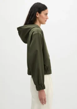 Kapuzen-Blouson regular aus Schurwolle-Stretch-Mix