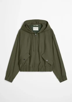 Kapuzen-Blouson regular aus Schurwolle-Stretch-Mix