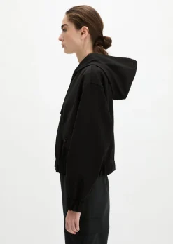 Kapuzen-Blouson regular aus Schurwolle-Stretch-Mix