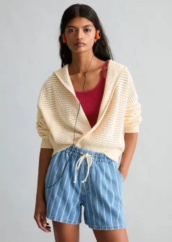Kapuzen-Cardigan loose aus Organic Cotton