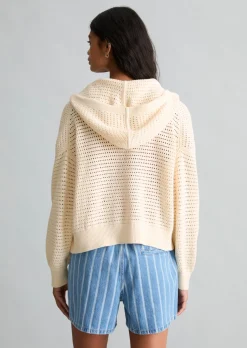 Kapuzen-Cardigan loose aus Organic Cotton