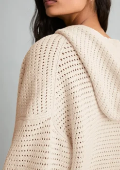 Kapuzen-Cardigan loose aus Organic Cotton