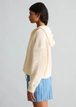Kapuzen-Cardigan loose aus Organic Cotton
