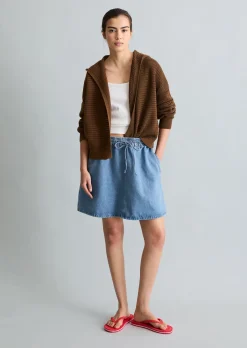 Kapuzen-Cardigan loose aus Organic Cotton